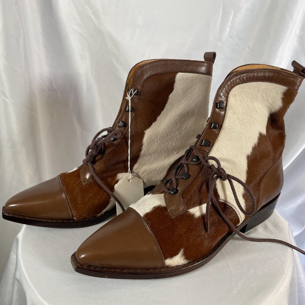 VINTAGE Genuine Calf Hair & Leather Cowboy Goots - Picture 2 of 5